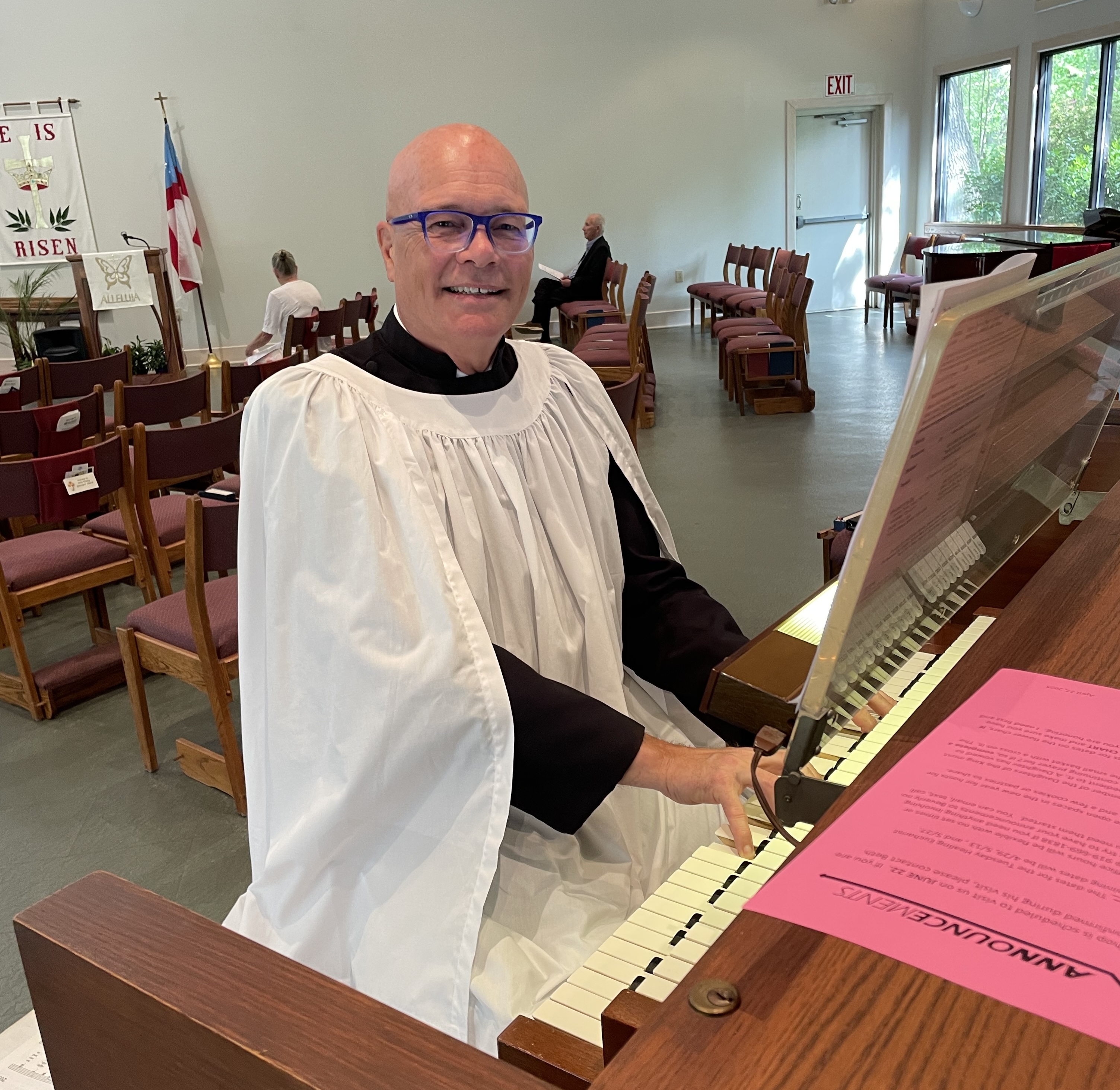 Handbell choir or musical notes