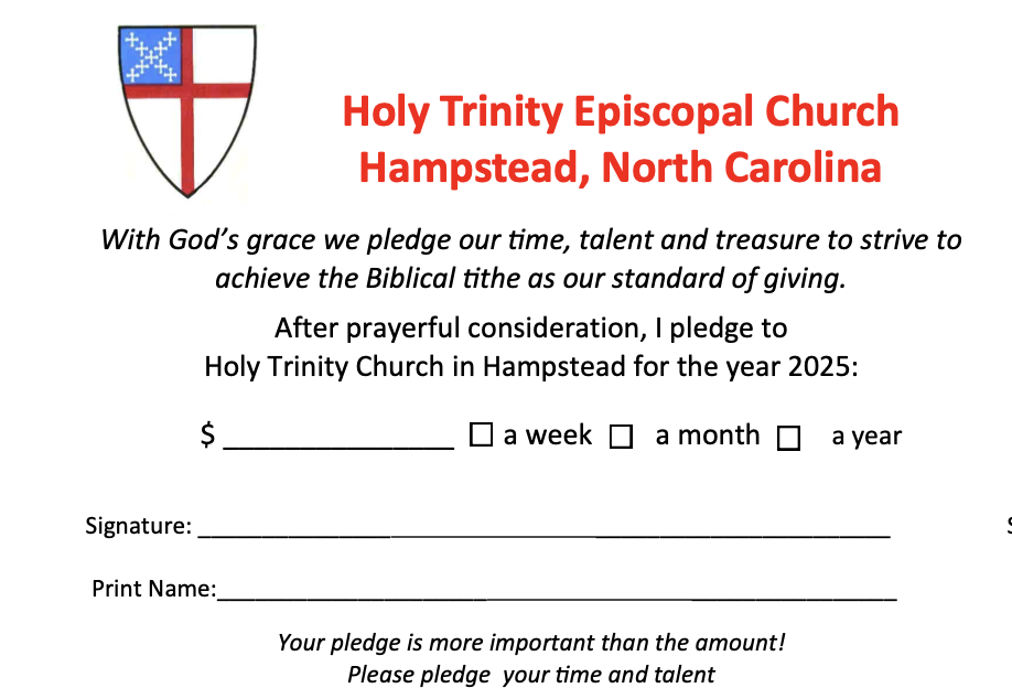 Holy Trinity Pledge Card